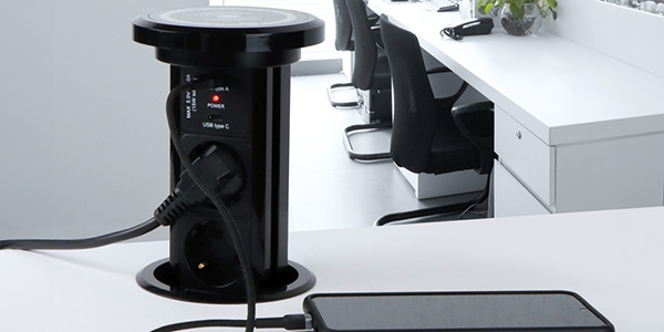 LIFT BOX Tomada USB A+C automática encastrada e carregador indutivo